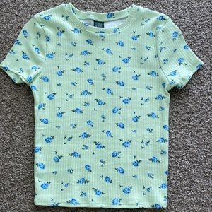 Short Sleeve Mint Green Flower Top from Target